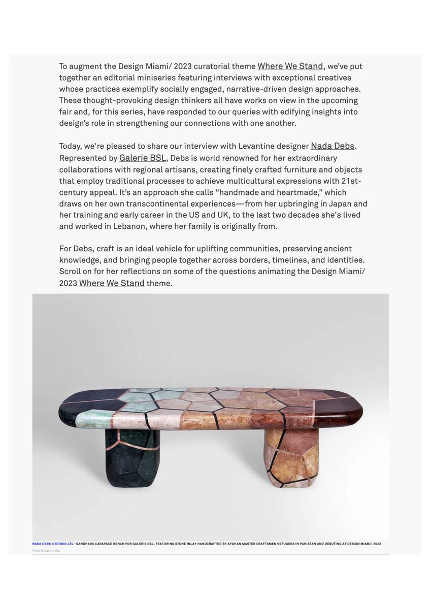 2023 11 Design Miami Forum magazine Nada Debs 6